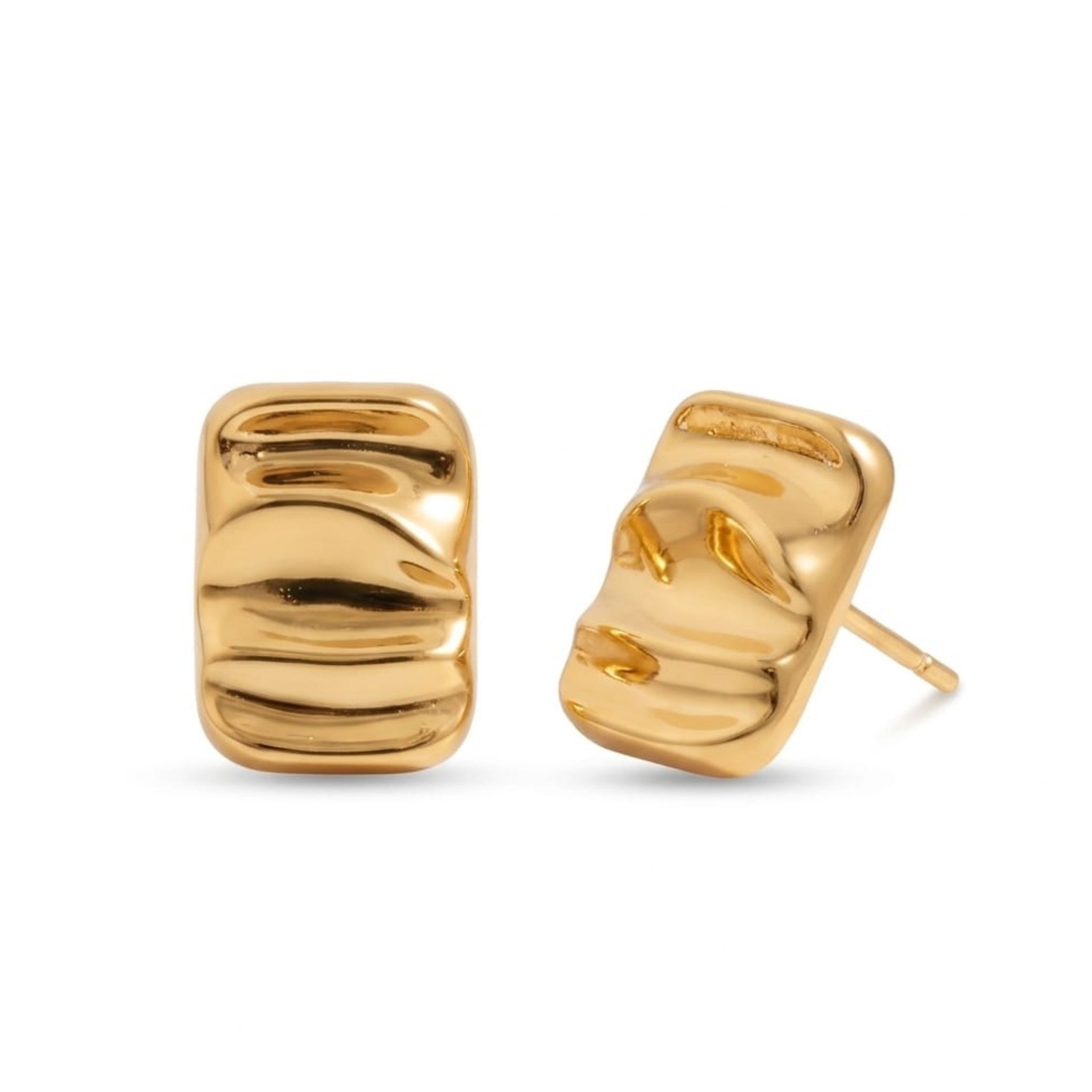 Bold Rectangle Textured Stud Earrings